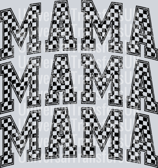 mama checkered black