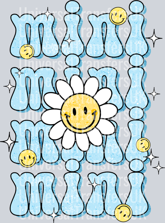 Blue smiley Sunflower Mini