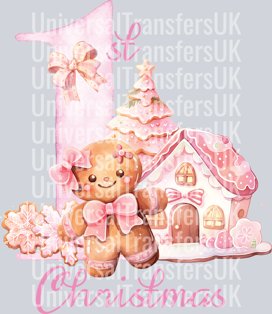 My 1st Christmas pink with Gingerbread